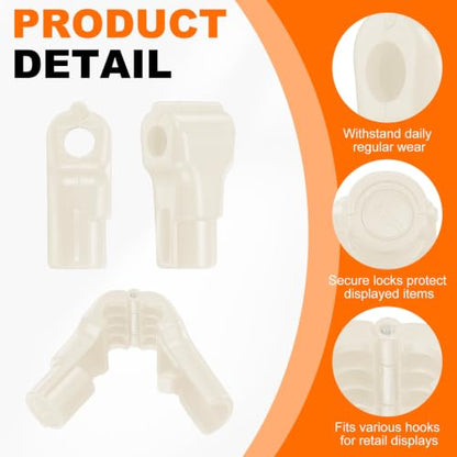 uxcell 25Pcs Peg Hook Locks, 7mm Anti Sweep Theft Stop Peg Locks, White - color: White, size: 7 mm