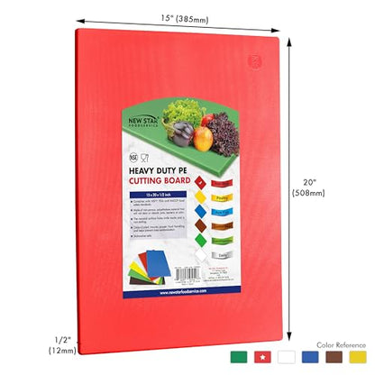 New Star Foodservice 15" x 20" Red Cutting Board - color: Red, size: 20"L x 15"W