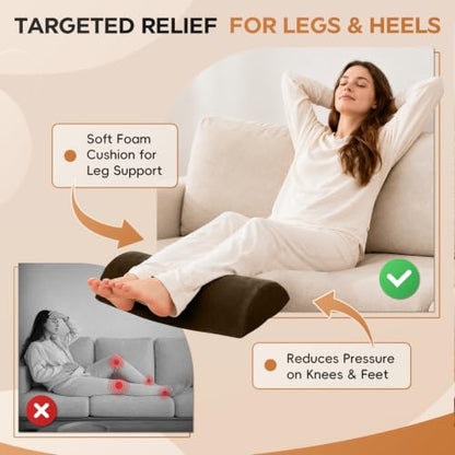 Recliner Foot Pillow, High-Resilience Foam Half-Moon Pillow for Sleeping - color: Brown