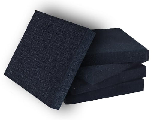 Foam Factory Inc 5 PCS 12 x 13 x 2 Inch Pick and Pluck Packing Foam Insert, Pick Apart Foam - Pluck Pre Cube Sheet Foam For Tool Game Box Cases, Charcoal Polyurethane Foam Pad Insert