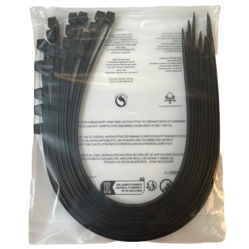 60 Inch Extra Long Zip Ties Heavy Duty For Outdoor Use,175 Pounds Tensile Strength,UV Resistant,8 Pieces,Black - size: 60 Inch,175 Pounds Tensile Strength