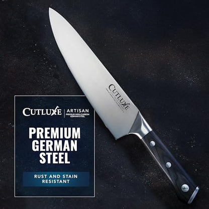 Cutluxe Kitchen Knives, 5-Piece Chef Knife Set – Razor Sharp German Steel - size: 5 Pcs Knife Set without Block