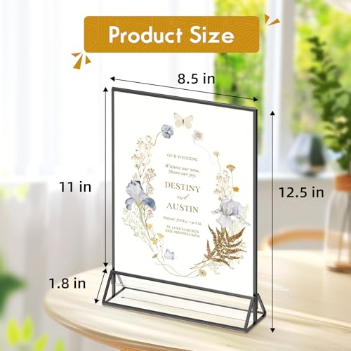 8.5x11 Picture Frame Black Acrylic Sign Holder for Wedding Table Numbers - color: 8.5X11-Black-3 Pack