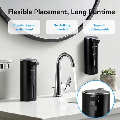 Touchless Automatic Electric Foaming Soap Dispenser - color: Black, size: Foam
