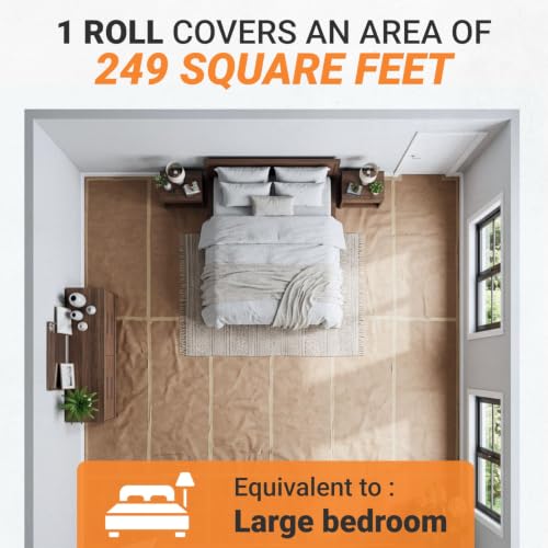 Floor Protection Natural Brown Rosin Paper 18" x 166 ft, Pack of 4 - style: 996 sq ft (18" Pack of 4 Rolls)