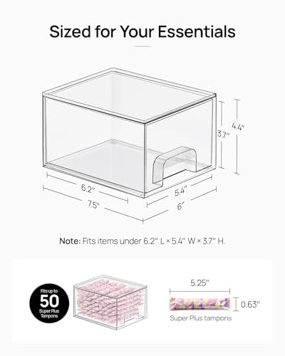 Vtopmart 6 Pack Small Clear Stackable Storage Drawers for Desk, Countertop - style: Small-6pack-Clear