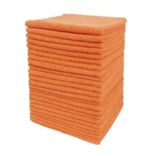 Professional Extra-Thick Microfiber Cleaning Cloth 12 Pack Organe (300 GSM, 16in x 16in) - color: Orange, size: Pack of 12