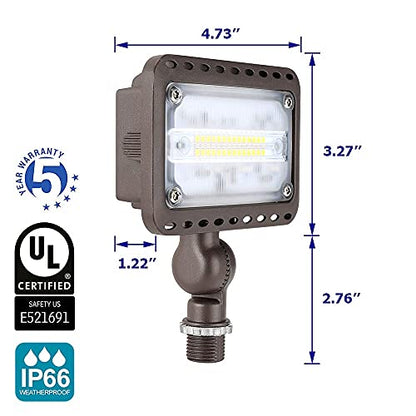 TerraVista 16W Zero Glare Outdoor Security Flood Light Backyard Lights, 1PK