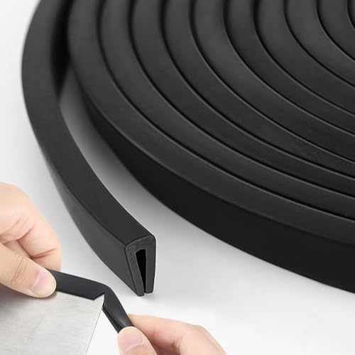 1/8" Rubber Edge Trim U Channel Protector,150 Feet Long, Black - color: Black, size: 1/8" U, 150 Feet Long, Black