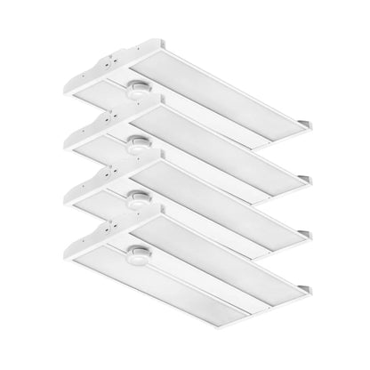 165W Linear LED High Bay Light with PIR Motion Sensor – 22,440 Lumens, 5000K Daylight, 400W Metal Halide Equivalent, UL Damp Rated, 120–277V, Suspended Mount, Warehouse & Industrial Lighting (4 Pack) - color: 4 Pack, size: 165W