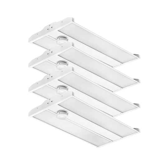 165W Linear LED High Bay Light with PIR Motion Sensor – 22,440 Lumens, 5000K Daylight, 400W Metal Halide Equivalent, UL Damp Rated, 120–277V, Suspended Mount, Warehouse & Industrial Lighting (4 Pack) - color: 4 Pack, size: 165W