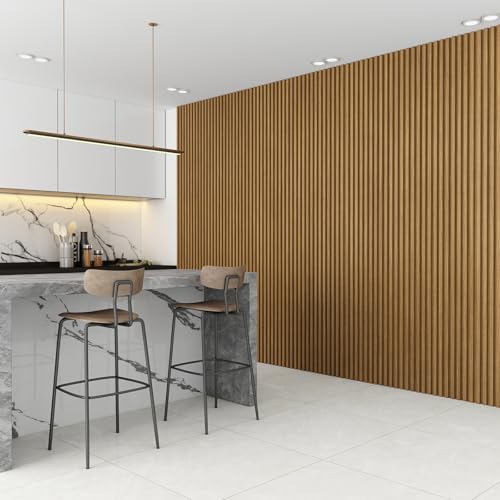 Slat Wall Panel 8-Pack, 108’’x6.1’’, Oak - size: 108’’x6.1’’-Oak