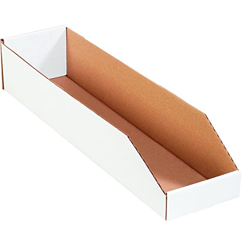 Box USA BBINMT624 Open Top Bin Boxes, 6 x 24 x 4 1/2, Oyster White (Pack of 50) - color: White, size: 6" x 24" x 4 1/2"