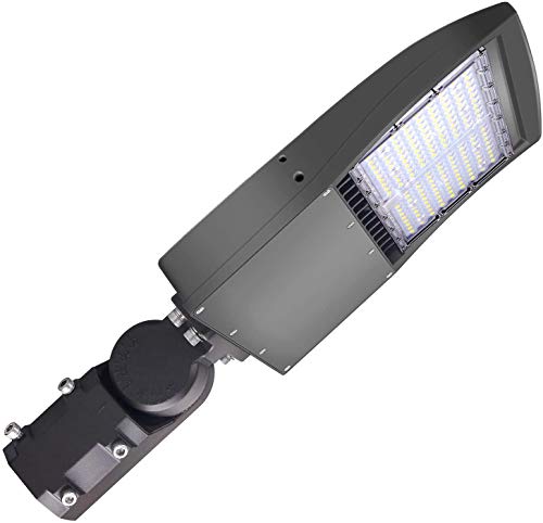 LED Parking Lot Lights 100W Shoebox Street Pole Lighting Fixture 5000K - color: 100W + (100-277V 5000K), size: Adjustable Slip Fitter Mount Bracket
