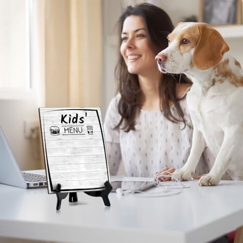 Kids' Menu 6x8 Dry Wipe Table Sign Easy Installation | Restaurant & Bar | Perfect To Clearly Direct Customers & Advertise Specials | No Pen Included - style: Kids' Menu