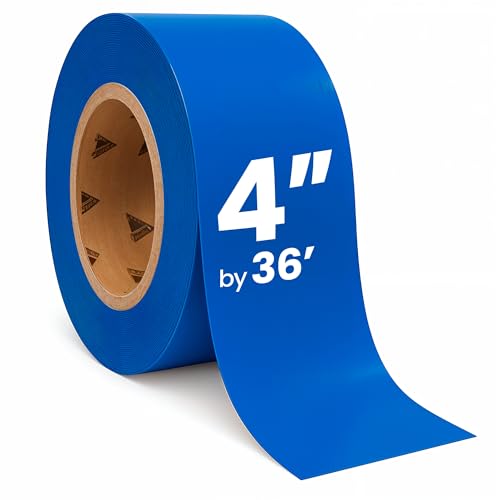 DuraMark EC700 Floor Marking Tape for Concrete and Pavement | Industrial Marking Tape for Warehouses | Long-Lasting | High Durability, Blue, 4 Inches by 36 Feet - color: Blue, size: 4 In X 36 Ft
