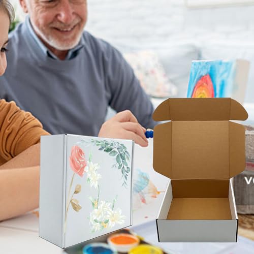 8x8x3 inch White Shipping Boxes 25Pack,Craft Gift Boxes,Bulk of Mailers - size: 8''x8''x3''