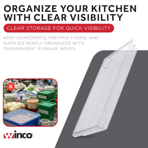 Winco 18" x 26" Clear Food Storage Box - size: 18" x 26", style: 3.5" Deep