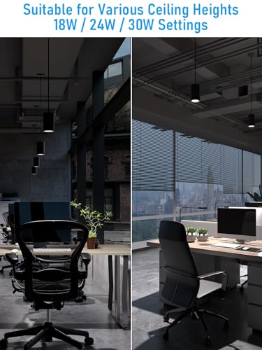 LEONLITE 2-Pack 5CCT 6 Inch LED Tube Architectural Pendant Downlight, Black - color: Black