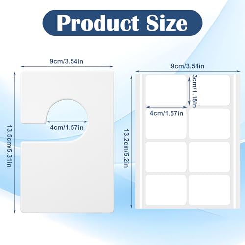 36 Pack White Clothing Rack Size Dividers with 50 Large Blank Labels, Rectangular Clothing Closet Dividers, Reusable Closet Separators for Wardrobe Organization