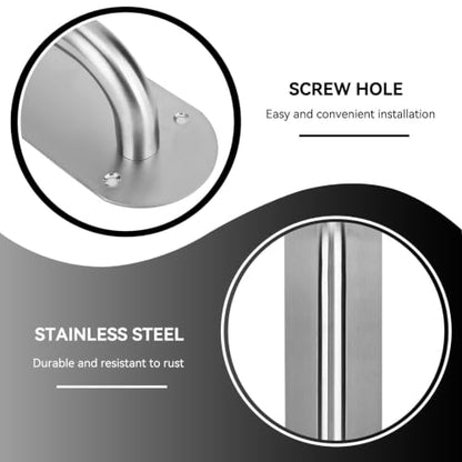 HERCHR Commercial Door Pull Handle with Backplate, Steel Door Handle Plate