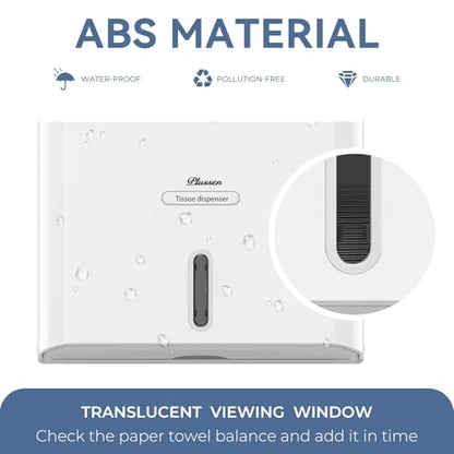 Paper Towel Dispenser Wall Mount, Adhesive No Drilling Multifold Trifold C Fold Commercial Hand Towel Dispenser,White - color: White