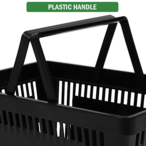 12PCS Shopping Baskets with Handles, 21L Durable Plastic Shopping Cart