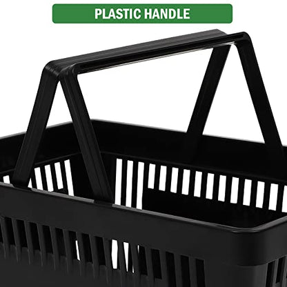 12PCS Shopping Baskets with Handles, 21L Durable Plastic Shopping Cart