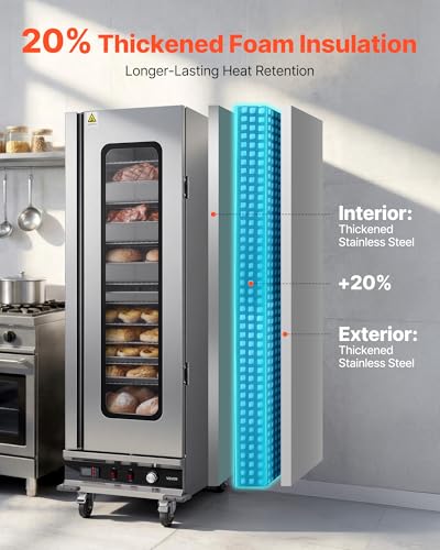 VEVOR Commercial Electric Food Warmer 16-Tier Transparent Single-Door - size: 16-Tier