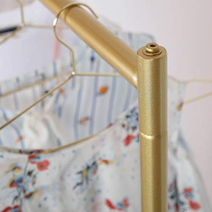HOMEKAYT Gold Clothing Rack for Home,Boutique,Retail -59’’L - color: White wooden board