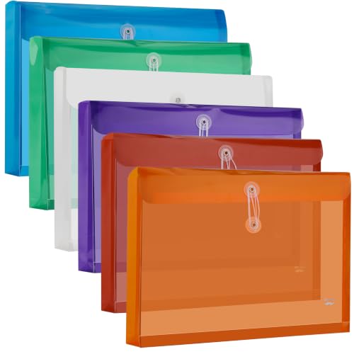 Mr. Pen- Plastic Envelopes with String Tie Closure, 6 pcs, 1-1/6" Expansion