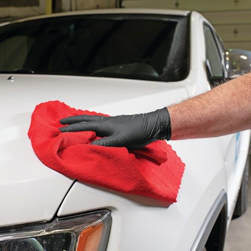 PIG Microfiber Cloths| Durable Low-Lint Microfiber Rags | 50 per box | 16" W x 16" L | Red | PM50827-RD - color: Red