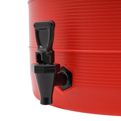 Insulated Beverage Dispenser 3 Gal/6.6Gal, Stainless Steel Commercial Drink Dispenser with Spigot, 24H Hot/Cold Thermal Carafe for Coffee, Tea, Water, Parties (Red, 6.6Gal/25L) - color: Red, size: 6.6Gal/25L