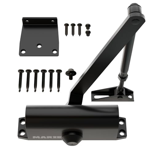 Marie Door Closer for Residential and Commercial Doors,Size 3 Adjustable Automatic Door Closer for Home Use (Black) - color: Black