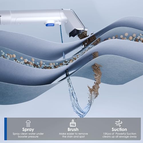WURESE Portable Carpet Cleaner Machine – Handheld Deep Cleaner with Self‑Cleaning System & 2 Brushheads, Blue