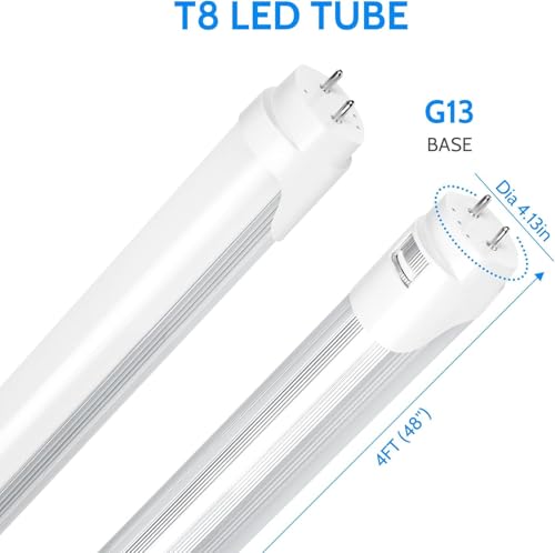LightingWill LED T8 Light Tube 4FT, Natural White 4000K, Dual-End Powered Ballast Bypass, 2000Lumens 18W (40W Fluorescent Equivalent), Frosted Cover, AC85-265V Lighting Tube Fixtures, 1Pack - color: Natural White, size: 4FT-1 Pack