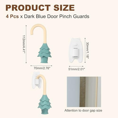 uxcell 4Pcs Silicone Door Pinch Guard,Hanging Finger Pinch Guard, Dark Blue - color: Dark Blue