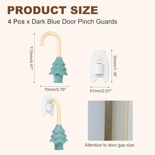 uxcell 4Pcs Silicone Door Pinch Guard,Hanging Finger Pinch Guard, Dark Blue - color: Dark Blue