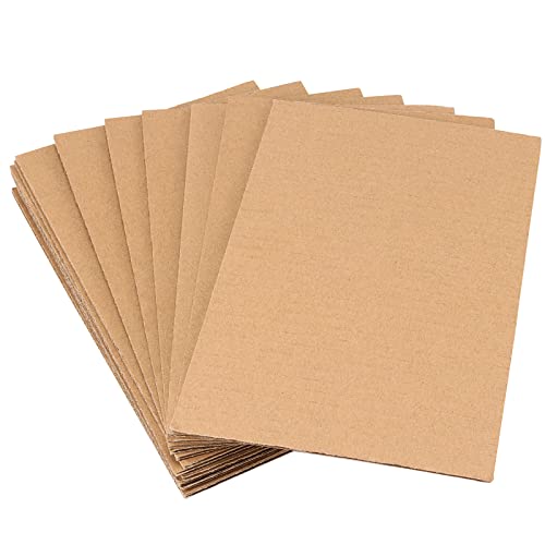 JAPCHET 100 Pack 5 x 7 Inch Brown Corrugated Cardboard Sheets, 1/8" Thick Flat Corrugated Cardboard Filler Insert Sheet Pads Squares Bulk, for Packing, Mailing, DIY Art Supplies - size: 5x7