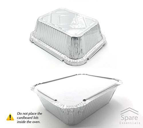 110 Pack - 1LB Small Foil Pans with Lids - Aluminum To Go Food Containers with Lids - 1lb Mini Aluminum Pans - Freezer Safe Foil Take out Trays - Heat proof Meal Prep Containers - size: 1 LB
