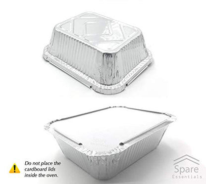 110 Pack - 1LB Small Foil Pans with Lids - Aluminum To Go Food Containers with Lids - 1lb Mini Aluminum Pans - Freezer Safe Foil Take out Trays - Heat proof Meal Prep Containers - size: 1 LB