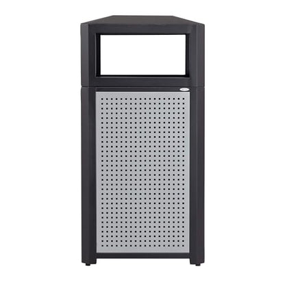 Safco Evos Steel Trash Can, 38 Gallons, Indoor and Outdoor Use, Commercial Garbage Can with Plastic Liner - size: 38 Gallon, style: Side Open