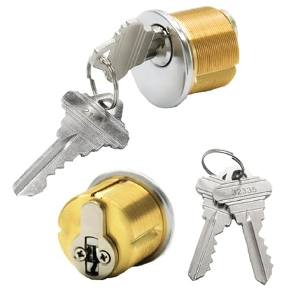 Brass Mortise Cylinder Lock 1 Inch Keyway Keyed Alike | Storefront Door Replacement - Adams Rite Kawneer Vistawall - size: 1 Pack