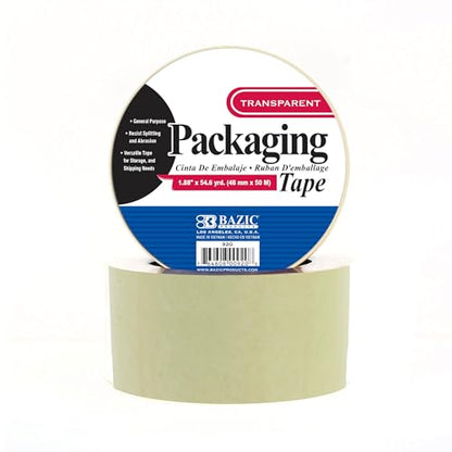 BAZIC PRODUCTS Heavy Duty Clear Packaging Tape, 1.88 in x 54.6 yd, 36-Case - size: 36-Pack