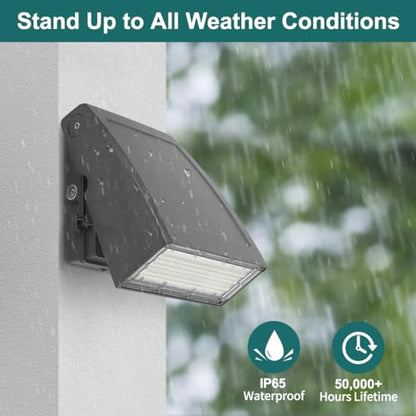 kadision Full Cutoff LED Wall Pack Light with Dusk-to-Dawn Photocell, 30W