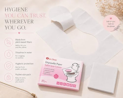 Disposable, Flushable Toilet Seat Covers, 50 Pack, Biodegradable
