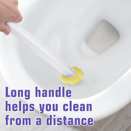 Disposable Toilet Brush Cleaning System with 60pcs Refills Pads Replacement Heads, Toilet Cleaning Stick, Wall Mounted Toliet Wand Kit Bathroom Maintenance, Toilet Bowl Cleaner Wands Holder and Set