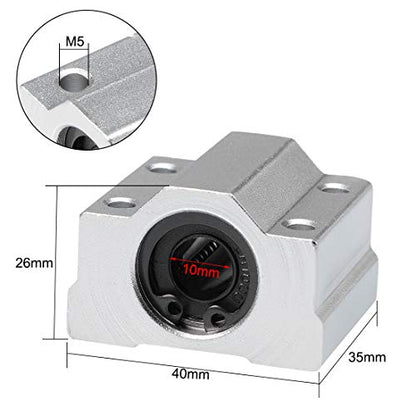 uxcell SCS10UU Linear Ball Bearing Slide Block Units, 10mm Bore Dia (Pack of 2) - size: 10mm