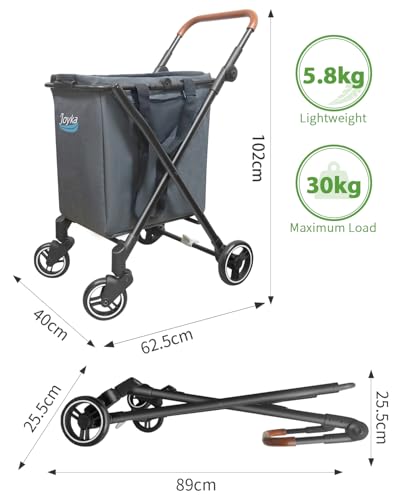 Foldable Shopping Cart with 70L, Height Adjustable for Office, Picnic, Laundry - size: 70 liter bag removable