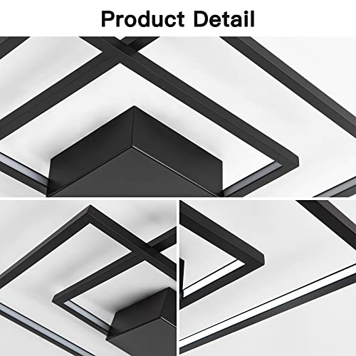 Modern LED Ceiling Light,Black,Frame Flush Mount Ceiling Light - size: 2-light squares